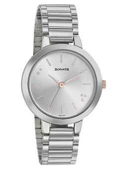Sonata - Silver Dial Analog Watch -8141KM02