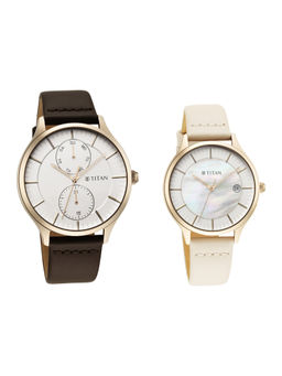 Titan - Bandhan 9400494204WL01 White Dial Multifunction Analog Pair Watch