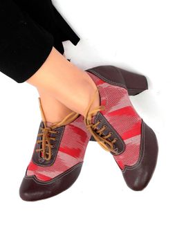 Tjori - Rose Pink with Brown Cruelty Free Ikat Boots
