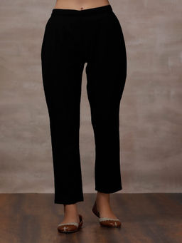 Tjori - Black Solid Pant