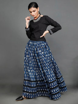 Tjori - Pure Cotton Black Rabari Long Blouse