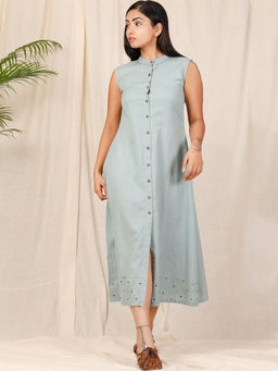 Tjori - Asmani Front Open Hand-Embroidered Dress