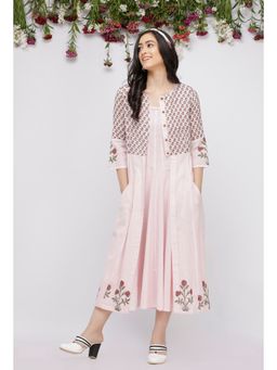 Tjori - Light Pink Kota Hand-Block Printed Cape