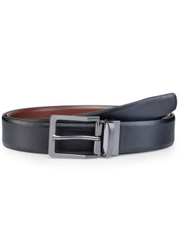Teakwood - Men Black Reversible Genuine Leather Belt