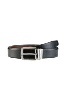 Teakwood - Men Black Reversible Genuine Leather Belt