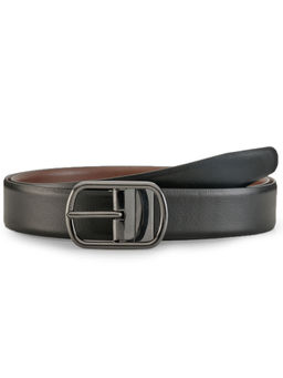 Teakwood - Men Black Reversible Genuine Leather Belt