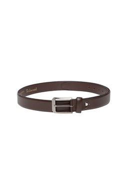 Teakwood - Men Brown Textured Genuine Leather Formal Belt