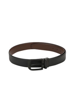 Teakwood - Men Black & Brown Textured Reversible Genuine Leather Belt