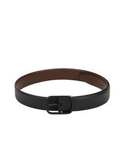 Teakwood - Men Black & Brown Textured Genuine Leather Reversible Belt