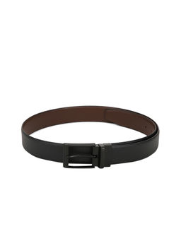 Teakwood - Men Black & Brown Textured Genuine Leather Reversible Belt