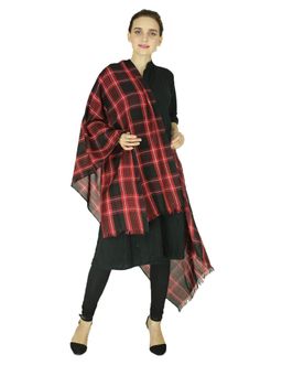 La Vastraa - Modal Check Design Black Scarf