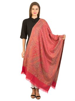 La Vastraa - Wool Blend Pink Jamawar Stole