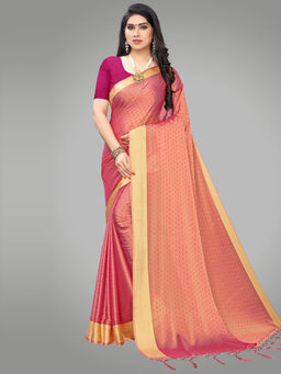 Sareemall - Pink Georgette Embellished Saree with Unstitched Blouse