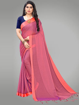 Sareemall - Brown Georgette Embellished Saree with Unstitched Blouse