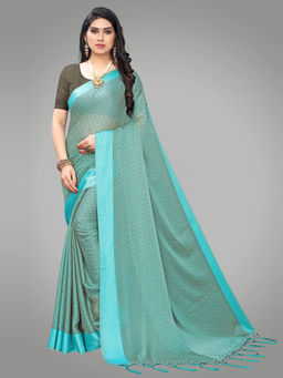 Sareemall - Sea Green Georgette Embellished Saree with Unstitched Blouse