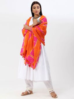 Khushboo & Pankaj - Orange Tie & Dye Dupatta