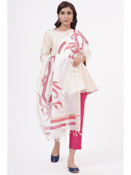 Khushboo & Pankaj - Beige Handblock Print Dupatta