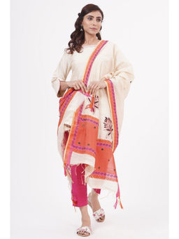 Khushboo & Pankaj - Beige Handblock Print Dupatta