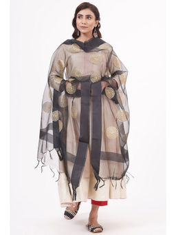 Khushboo & Pankaj - Black Organza Zari Dupatta