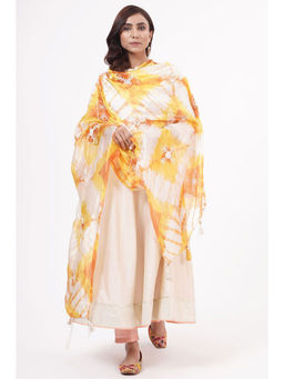Khushboo & Pankaj - Yellow Tie And Dye Dupatta