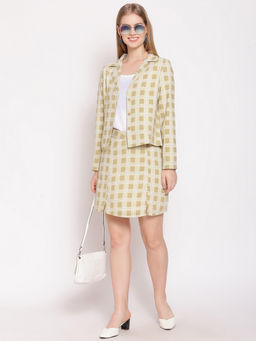 Zink London - Women's Yellow Checks Co-ords - (Set of 2)