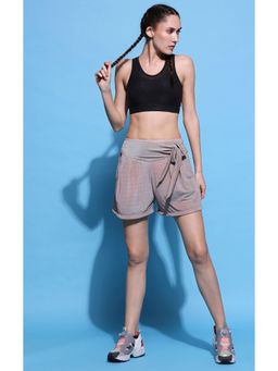 Tuna London - X Sonam Luthria Metallic Side Tie-up Shorts Grey
