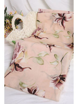 Khushboo & Pankaj - Peach Floral Print Cotton Fabric