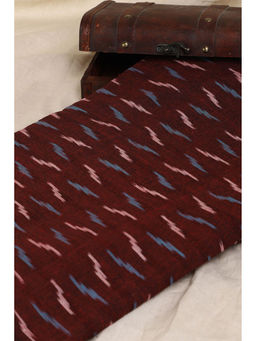 Khushboo & Pankaj - Maroon Printed Ikat Fabric