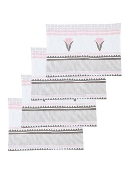 House This - Mrinaal Cotton Set Of 4 Placemat-Pink