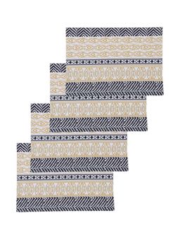 House This - Nakshi Cotton Set Of 4 Placemat-Yellow