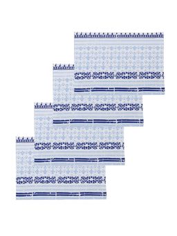 House This - Valleri Cotton Set Of 4 Placemat-Blue