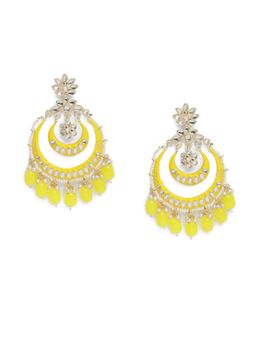 Laida - Yellow Kundan Embellished Handcrafted Chandballis