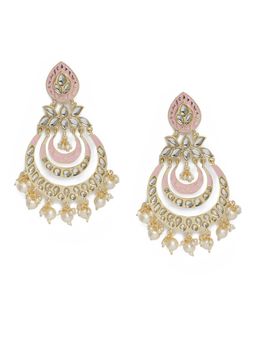 Laida - Pink Kundan Embellished Chandaballi