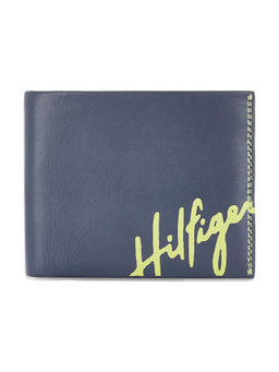 Tommy Hilfiger - Burkina Mens Leather Global Coin Wallet Navy-Neon