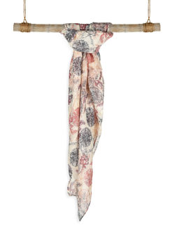 ToniQ - Classic Multicolour Floral Printed Square Scarf Stole For Women