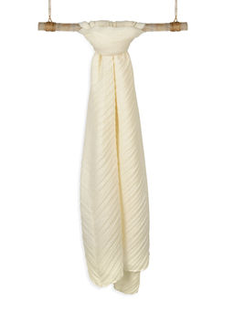 ToniQ - Elegant White Solid Crepe Scarf Shawl For Women