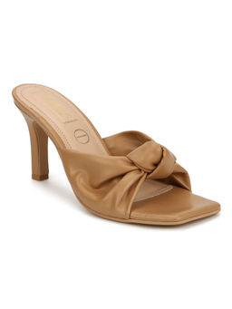 Truffle Collection - Beige Solid Heels