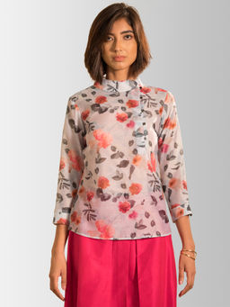 FABLE STREET - White Floral Top with Inner (Set of 2)