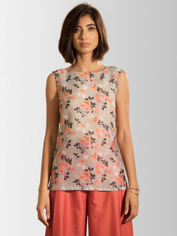 FableStreet - Green Floral Top With Inner