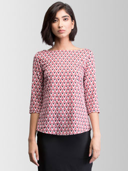 FableStreet - Red Printed Top