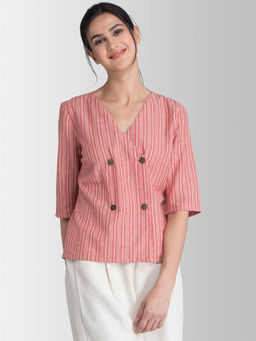 FableStreet - Red Stripes Top