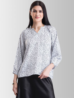 FABLE STREET - White Polka Dots Top