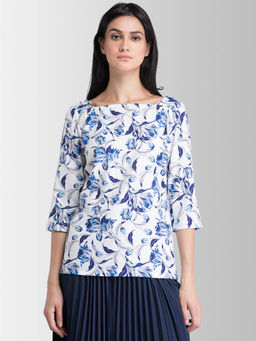 FableStreet - Blue Floral Top