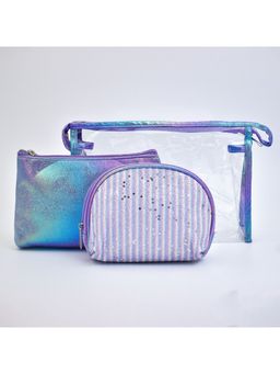 Visual Echoes - Glam it Up Travel Zipper Pouch Set of 3 - Purple