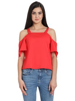 Cover Story - Red Casual Cotton Top (2XL)