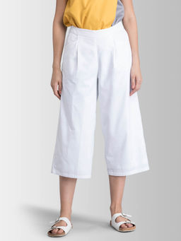 FABLE STREET - White Solid Culottes