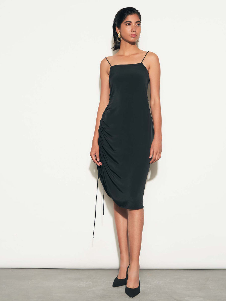 black wedding guest dress plus size Chiffon V-Neck Midi J. Jill Black Crochet Color:Flamingo details:Open Back
