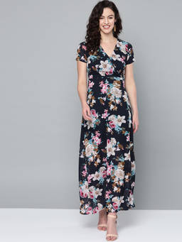 Trend Arrest - Navy Blue Floral Maxi Dress
