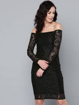 Trend Arrest - Black Patterned Mini Dress