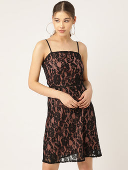 Trend Arrest - Black Patterned Mini Dress